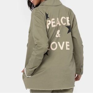 Peace Love World “Peace & Love” Khaki Jacket